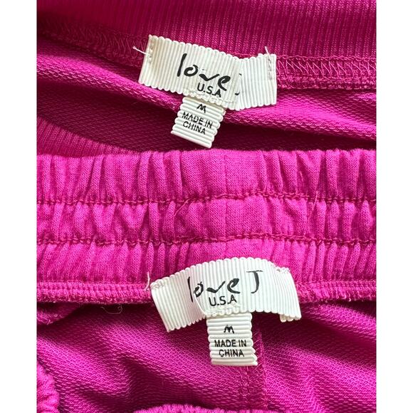 Love J 2-Piece Sweatsuit Pink Sweatshirt + Sweatpants Underwire Size M - Picture 12 of 13